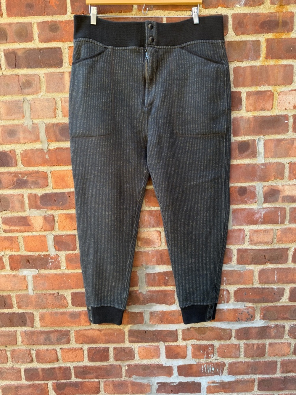 Double RRL Ralph Lauren vintage winter 1 black mult sweat pants button up zipper